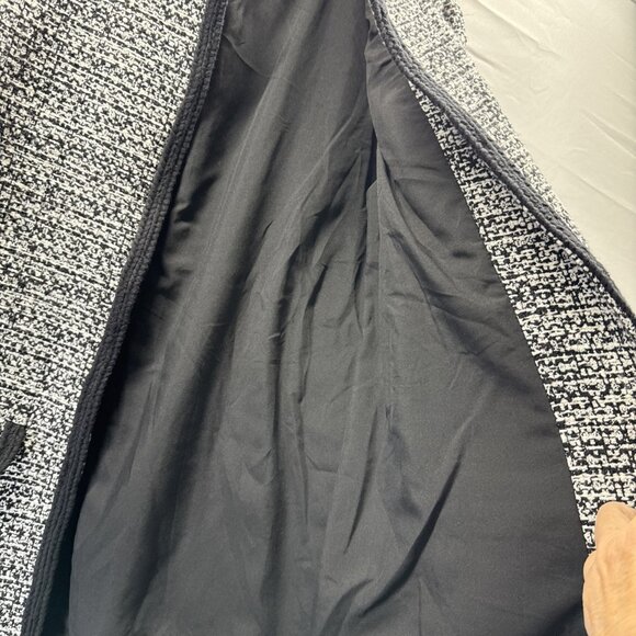 Talbots Women's Blazer Sz Small Petite Coat Open Lined Black White Tweed Pockets - Picture 8 of 12